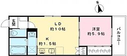 ユアメゾン プリーモ 1LDKの間取図画像