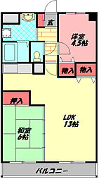 プロムナード菊水 2LDKの間取図画像