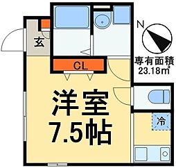 つくばエクスプレス 南流山駅 徒歩4分の賃貸アパート 1階1Kの間取り