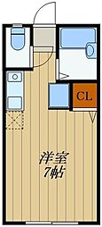 JR総武線 市川駅 徒歩27分の賃貸アパート 1階ワンルームの間取り
