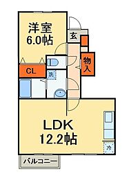 JR総武線 下総中山駅 徒歩14分の賃貸マンション 1階1LDKの間取り