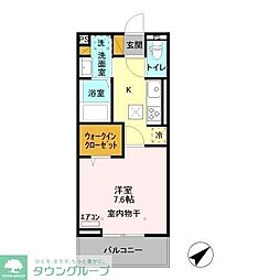 フェリーチェおおたかの森II 1階1Kの間取り