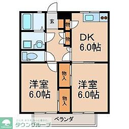 メゾンアルピナ 3階2DKの間取り