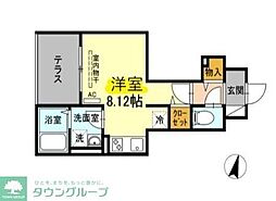 アンジュール西小岩 1階ワンルームの間取り