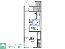 レオパレス三咲 1階1Kの間取り