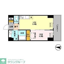 フェリス　コート 3階1LDKの間取り