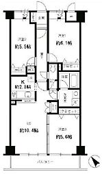 パークレジデンス市川 1階3LDKの間取り