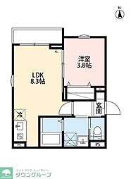 DolceVita南流山(ドルチェヴィータミナミナガレヤマ) 2階1LDKの間取り