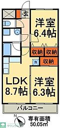 ＰＡＲＫ　ＳＱＵＡＲＥ　北松戸 4階2LDKの間取り