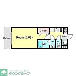 ジーメゾン西柏台 1階1Kの間取り