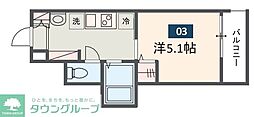 MELDIA秋山 1Kの間取図画像