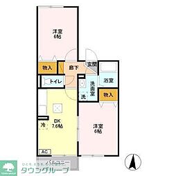 サンライズ馬橋 2DKの間取図画像