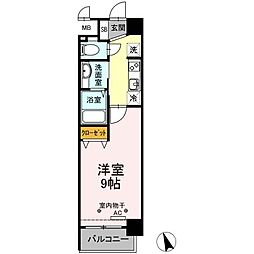プラムヴィラージュ 1Kの間取図画像