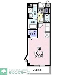 プリムローズ2 ワンルームの間取図画像