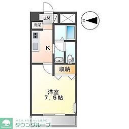 ティンカー・ベル 1Kの間取図画像