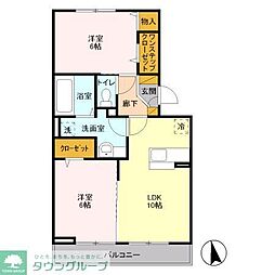 ヘリオス吉川美南ゼウス 2LDKの間取図画像