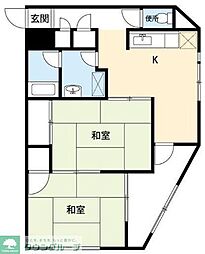 オンダエルドラド八潮 2DKの間取図画像