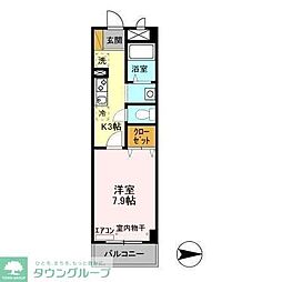メゾン・ヴェール 1Kの間取図画像