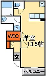 ハイムコンフォートB ワンルームの間取図画像