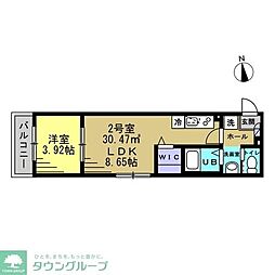 LeafHillsShinmatsudo 1LDKの間取図画像