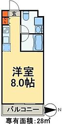 フェリスMK ワンルームの間取図画像