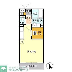 ロイヤルヒル三郷 ワンルームの間取図画像