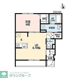 Amour Valle Fiume 1LDKの間取図画像