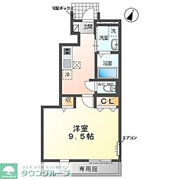 ラウレアモリ 1Kの間取図画像