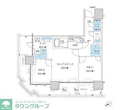 パークシティ柏の葉キャンパスザ・ゲートタワーウエスト 2LDKの間取図画像