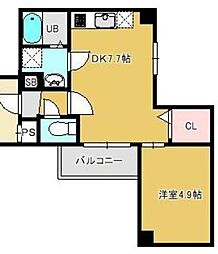 レガーロ松戸 1DKの間取図画像