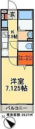 グランドソレーユBABA 1Kの間取図画像