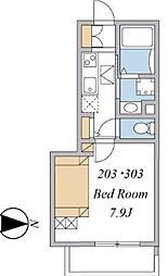 ウィンドテラス柏 1Kの間取図画像