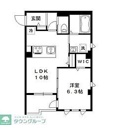 フェリシアおおたかの森 1LDKの間取図画像