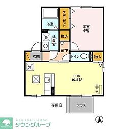 セピアコートA 1LDKの間取図画像