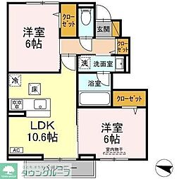 フルーレ 2LDKの間取図画像