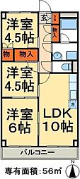 ハイツみさと公園 3LDKの間取図画像