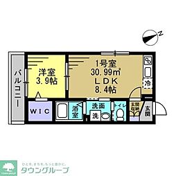 AJ新松戸039 1LDKの間取図画像
