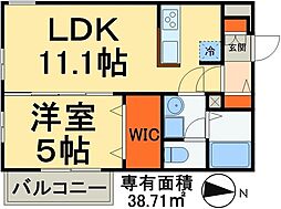 リブリ・オートレジデンス 1LDKの間取図画像
