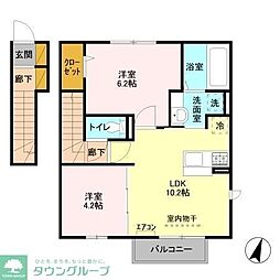 エスポワール2 2LDKの間取図画像