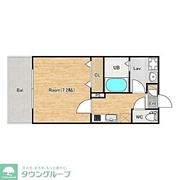 ジーメゾン松戸パラス 1Kの間取図画像