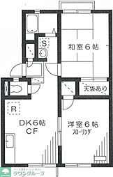 ハイツパレット 2DKの間取図画像