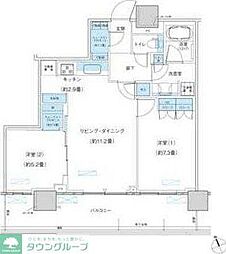 パークシティ柏の葉キャンパスザ・ゲートタワーウエスト 2LDKの間取図画像