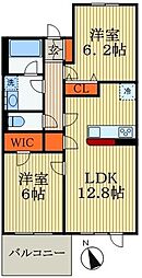 ベルヴュコート津田沼 2LDKの間取図画像