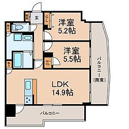 BrilliantViewCentralPark 2LDKの間取図画像