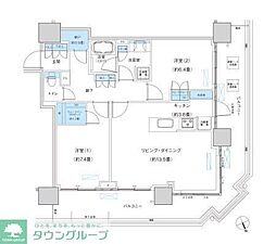 パークシティ柏の葉キャンパスザ・ゲートタワーウエスト 2LDKの間取図画像