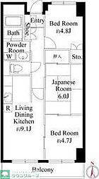 シャルネ95 3LDKの間取図画像