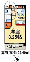 ウィッシュ・スクェア・イースト 1Kの間取図画像