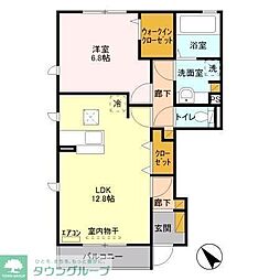 クレール1 1LDKの間取図画像
