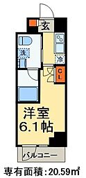 船橋市西船6丁目マンション 1Kの間取図画像