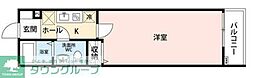 ヒルズ馬橋II 1Kの間取図画像